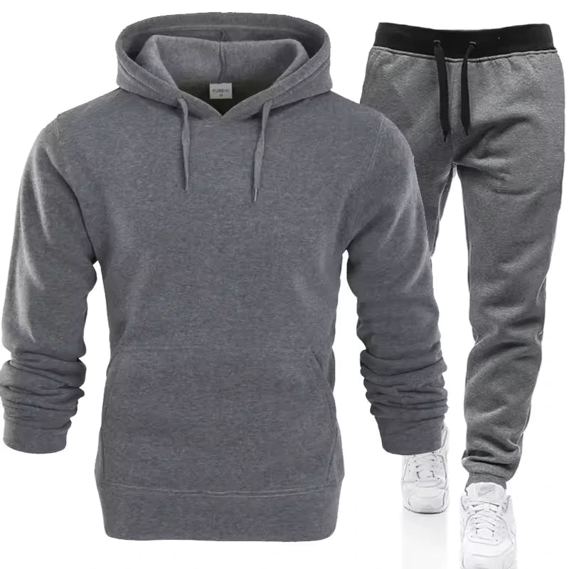 Winter Red & Black Fleece Hoodie Jogger Set