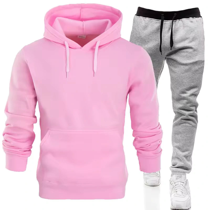 Winter Red & Black Fleece Hoodie Jogger Set