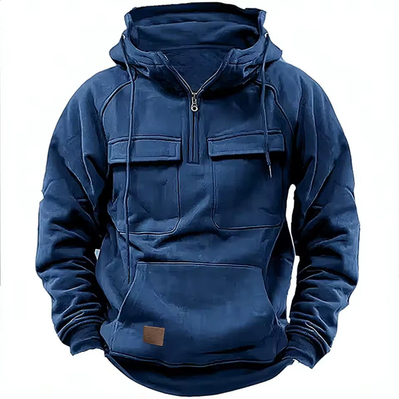 Men's Retro Motorcycle Zip-Up Hoodie