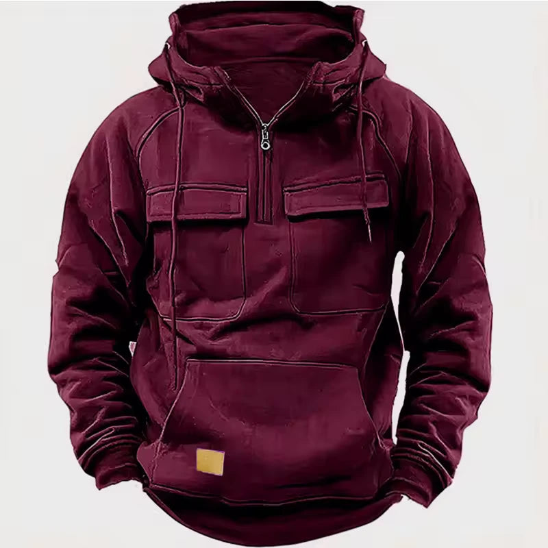 Men's Retro Motorcycle Zip-Up Hoodie