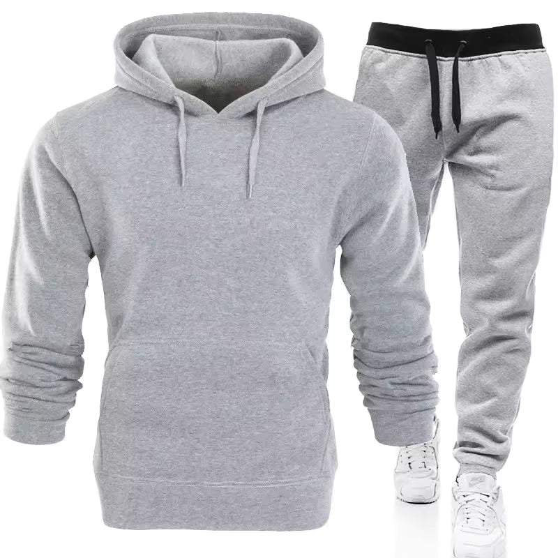 Winter Red & Black Fleece Hoodie Jogger Set